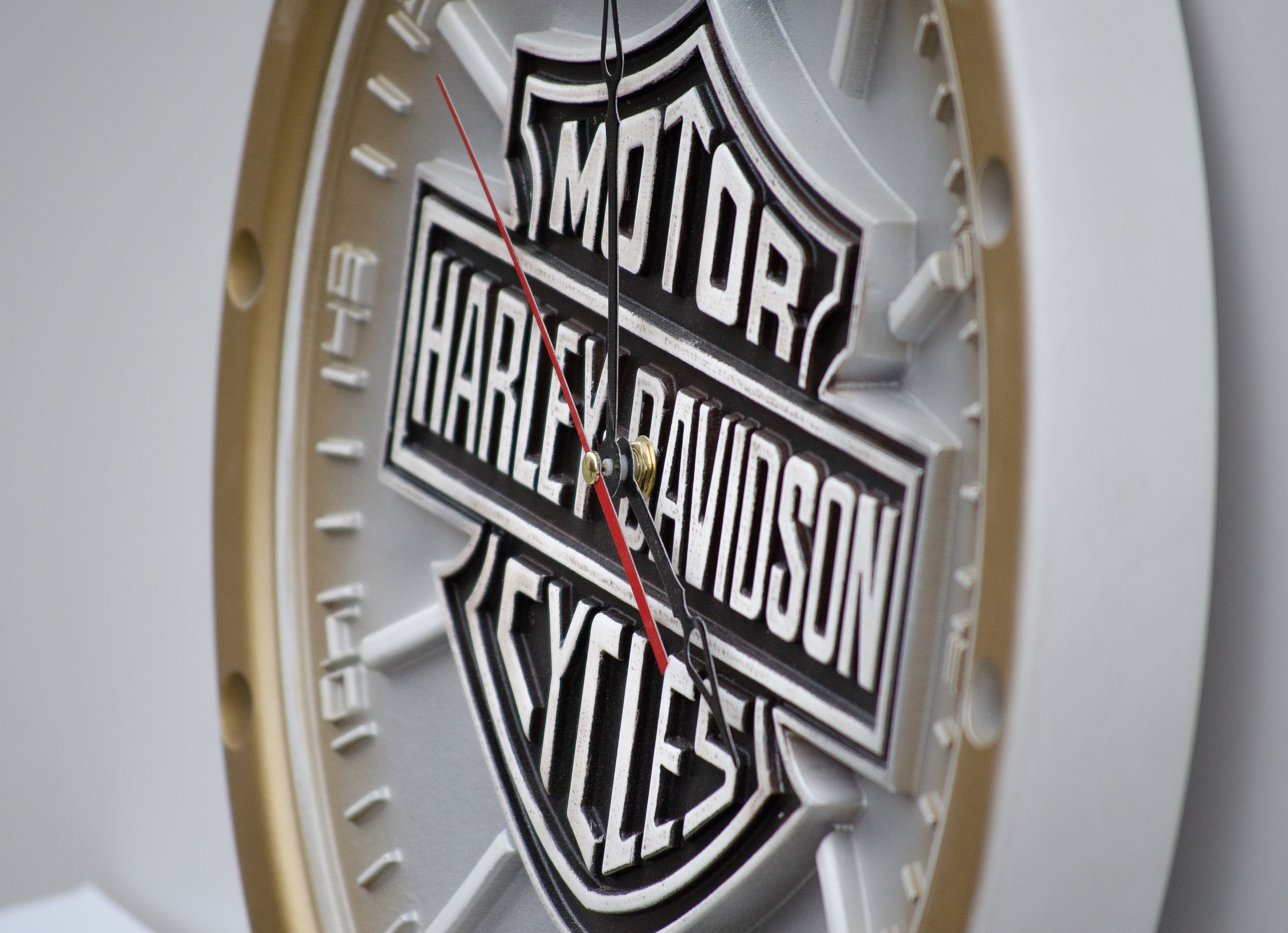 Harley Davidson motorcycle wall clock wood carving Highly Etsy