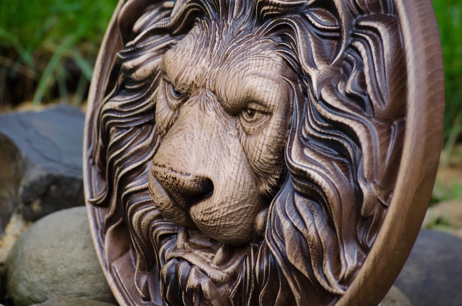 Wood applique furniture decor of lion head丨Lion head wood | Etsy