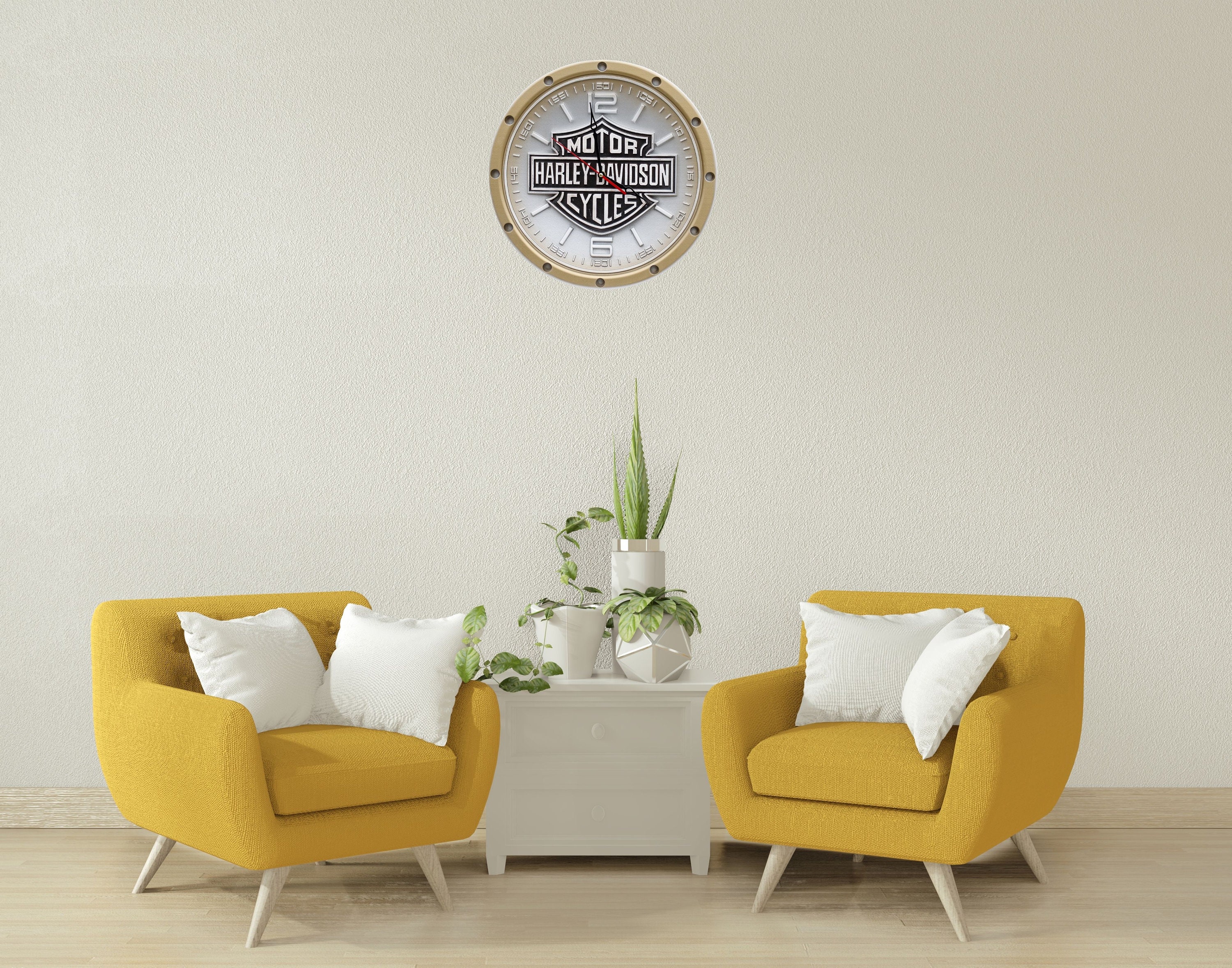 Harley Davidson motorcycle wall clock wood carving Highly Etsy