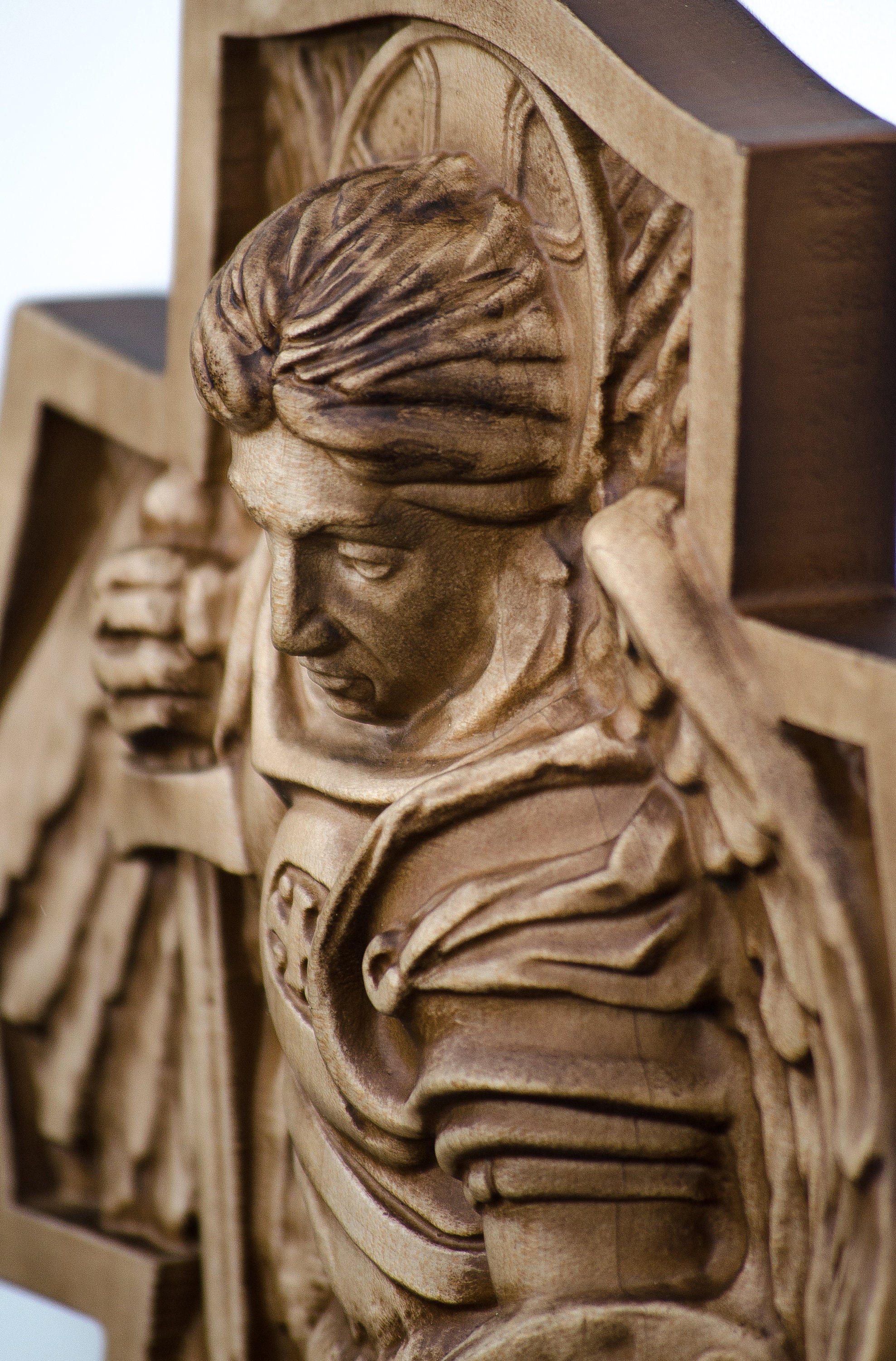St Michael the Archangel Wood Carving丨archangel Michael in Battle Wood ...