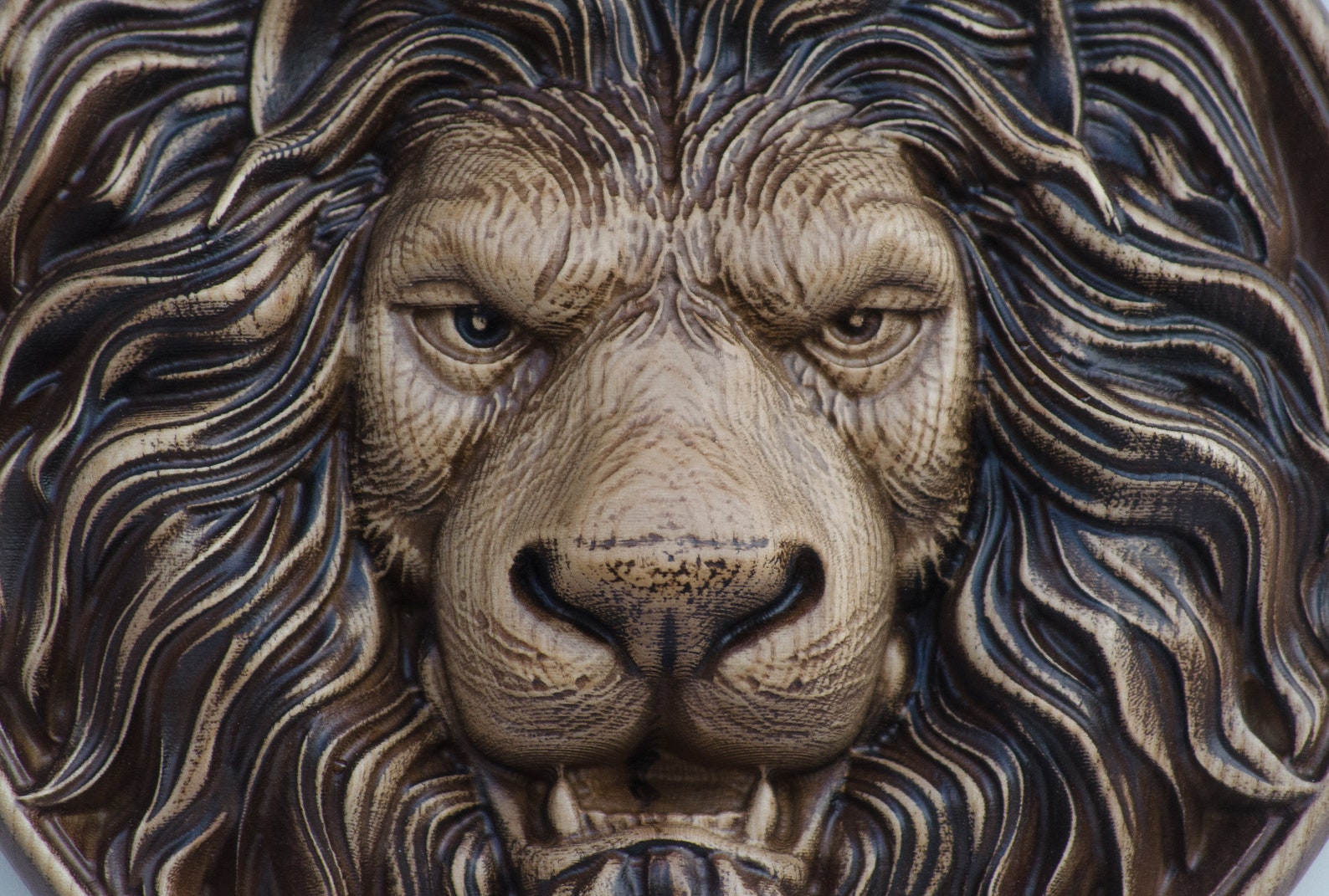 Wood applique furniture decor of lion head丨Lion head wood Etsy