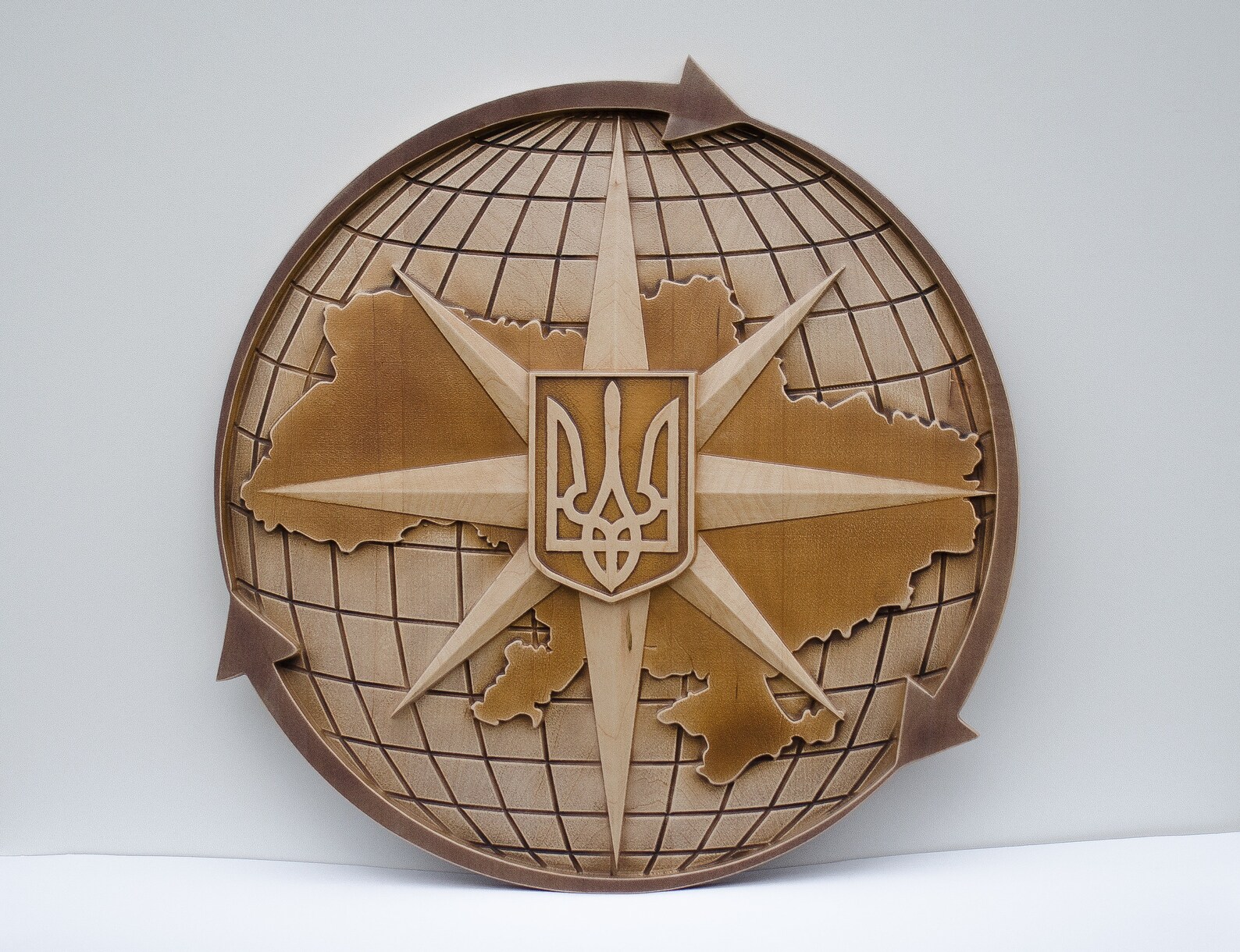 Emblem of Ukraine Wood Carving Highly Detailed 3D Ukrainian Etsy