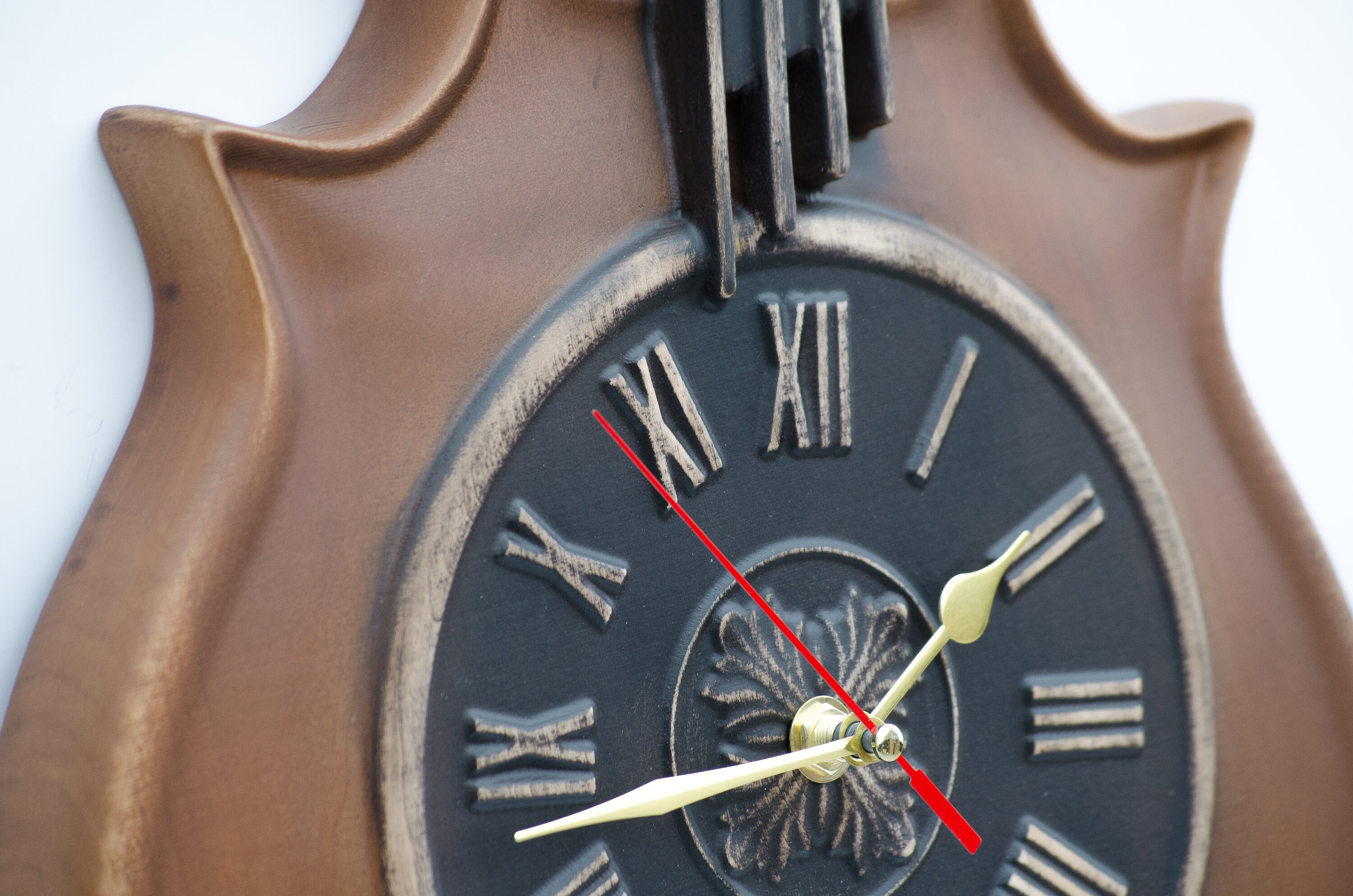 Violin wall clock wood carving Highly detailed 3D musical Etsy