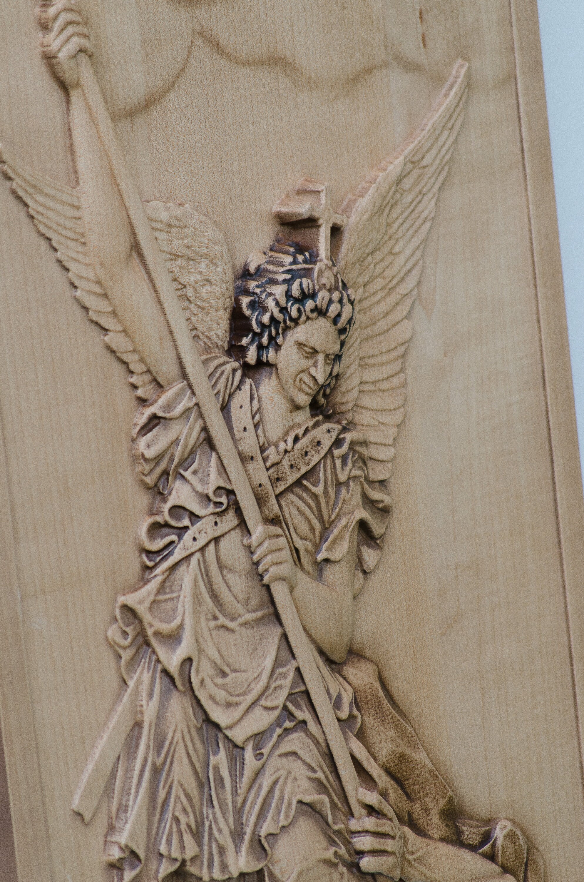 Saint Michael the Archangel wood carving丨St Michael in Etsy