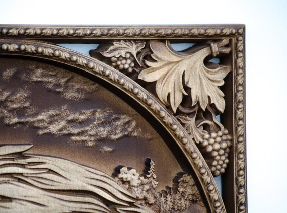 鷲の木彫り丨白頭鷲の壁飾り丨精巧な3D木彫りのギフト - Etsy 日本