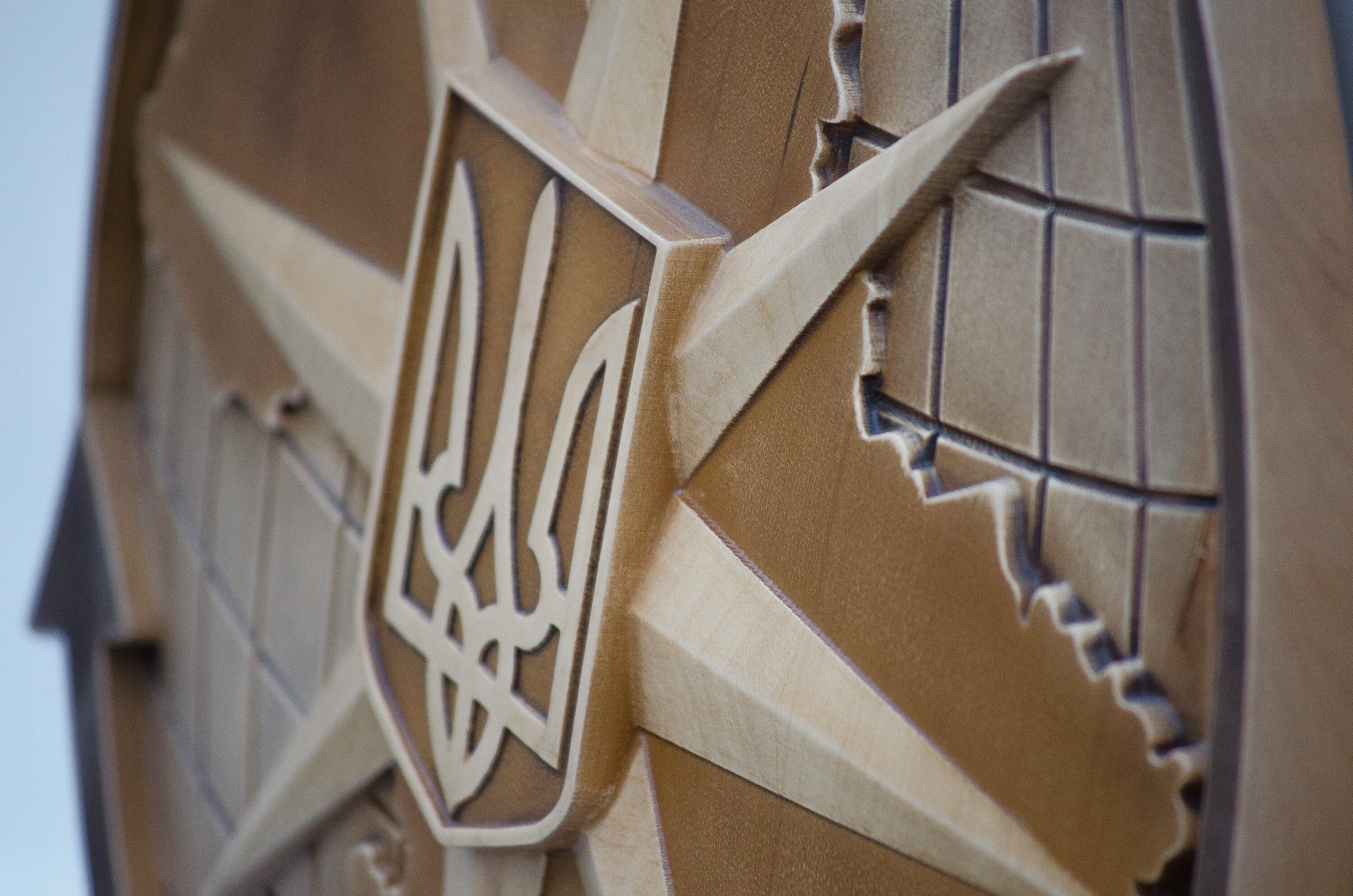 Emblem of Ukraine wood carving Highly detailed 3D Ukrainian Etsy