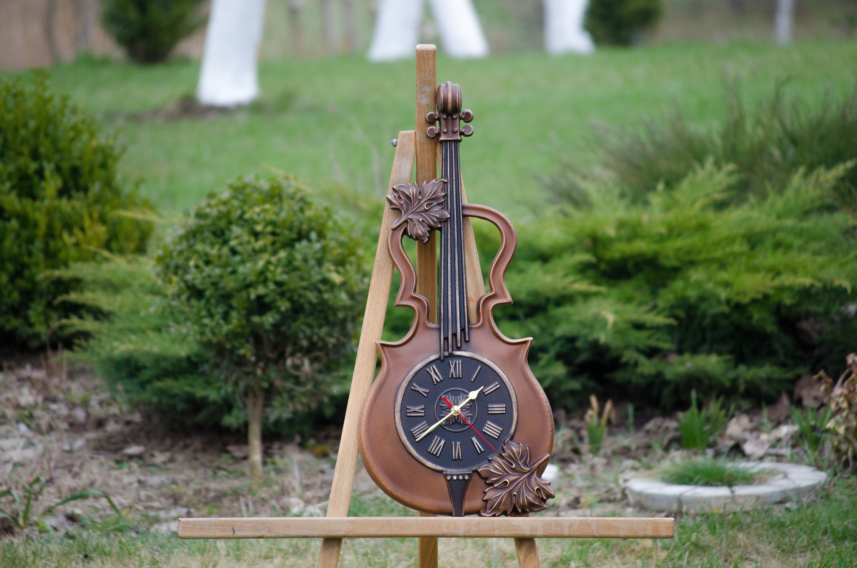Violin wall clock wood carving Highly detailed 3D musical Etsy