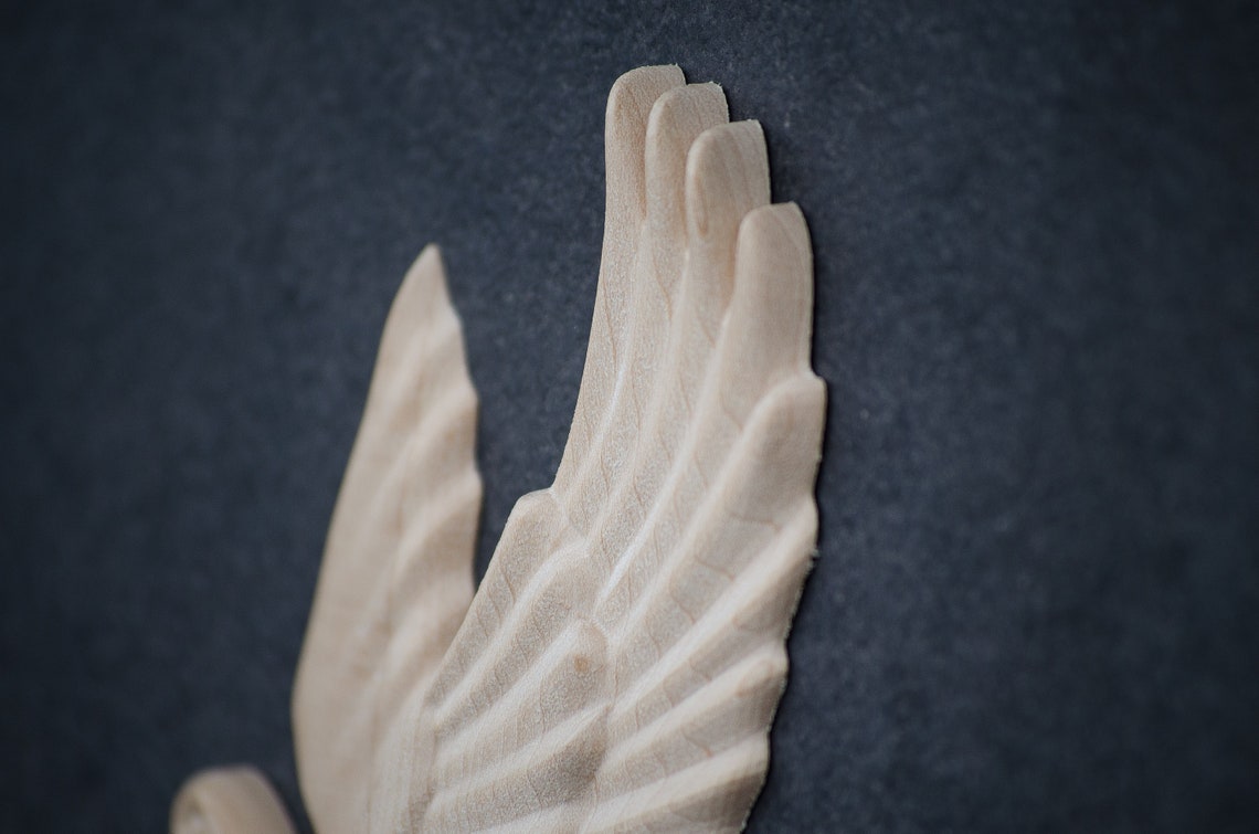 Set of Two Wooden Doves丨doves Wood Carved Wall Décor丨flying Etsy