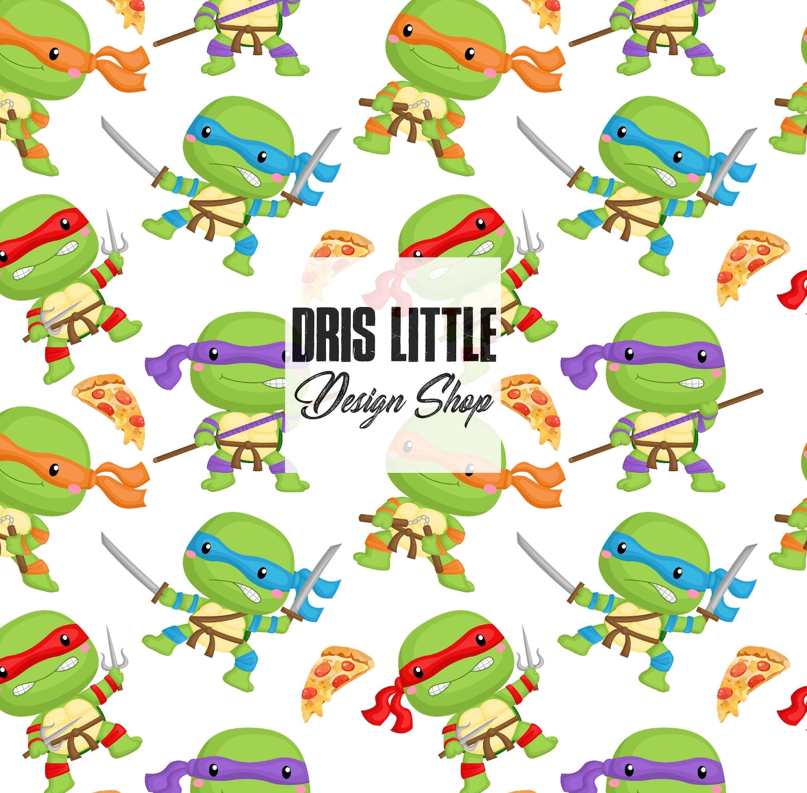 Seamless File Pattern digital Ninja turtles white file Etsy
