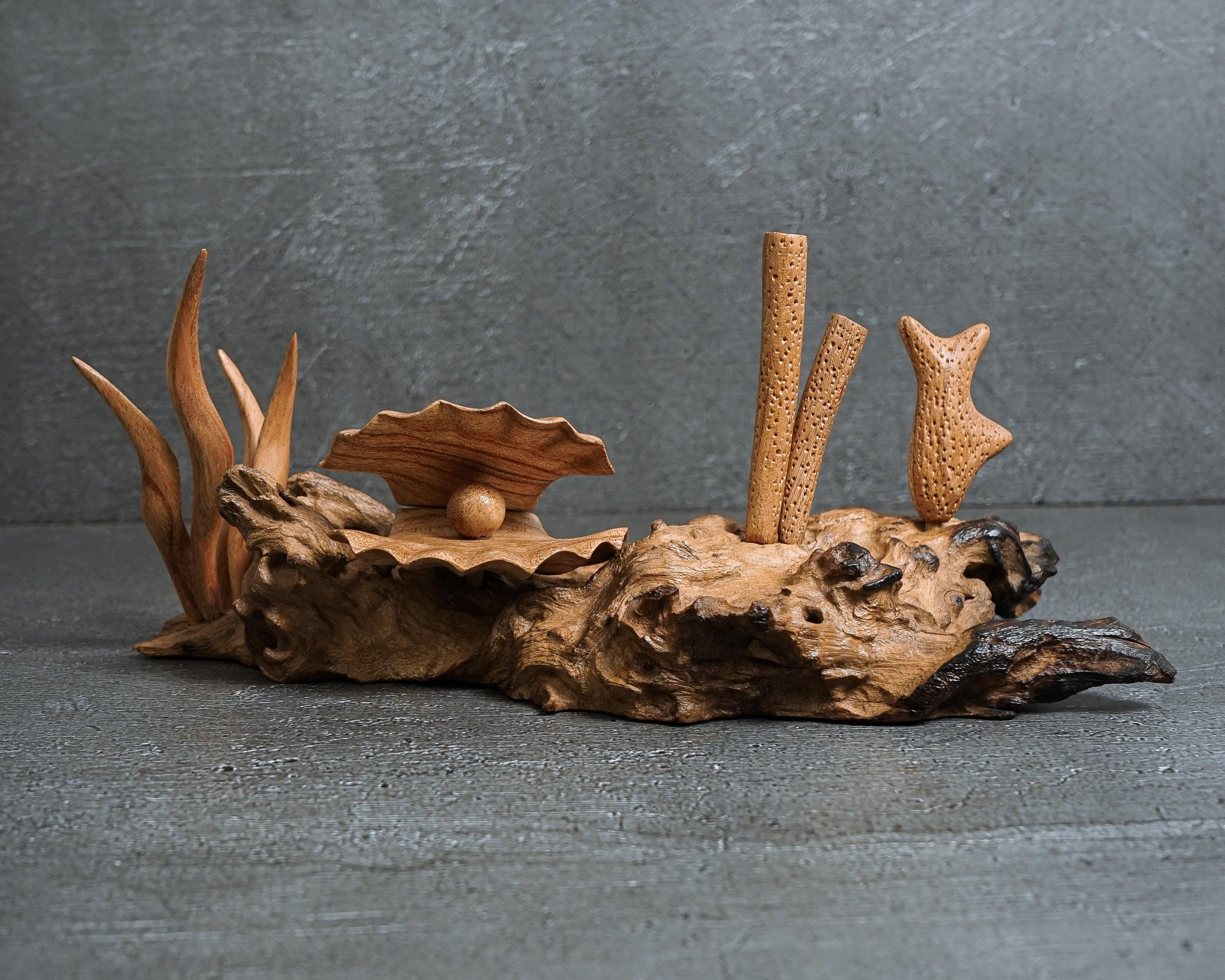 Handmade Wooden Coral Reef Sculpture, 11 Inch Long - Etsy Canada