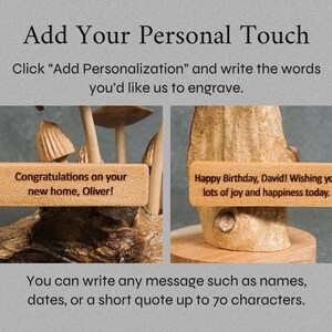 May include: Two rectangular light brown wooden plaques with dark engraved text. The left plaque reads: Congratulations on your new home, Oliver! The right plaque reads: Happy Birthday, David! Wishing you lots of joy and happiness today.