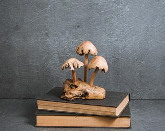 Décoration Champignon en bois - Décoration d'automne en bois