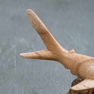Hand Carved Wooden Shark Wall Art: Balinese Marine Sculpture 11" image 8