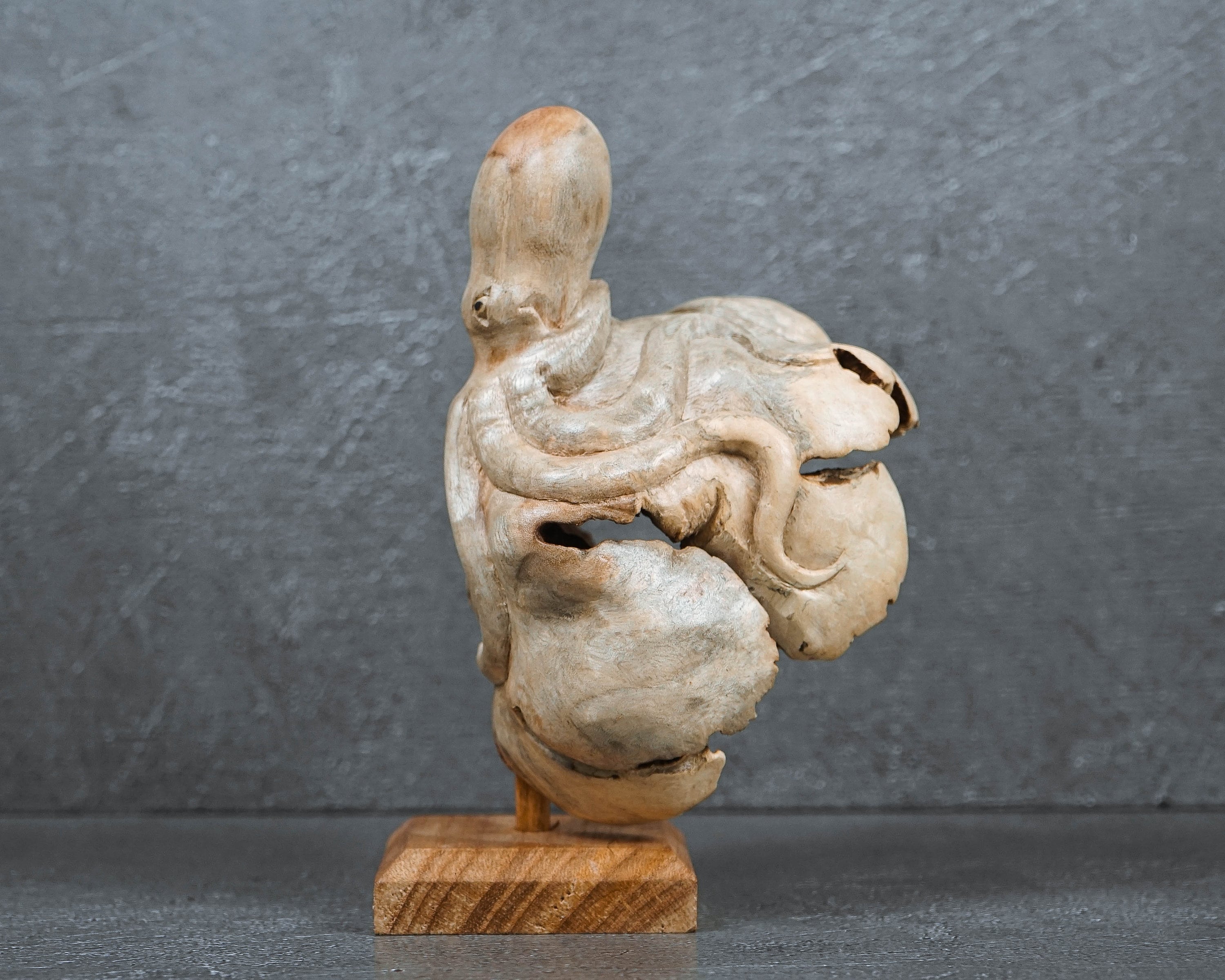 手作りの木製タコ彫刻 6インチ - Etsy 日本