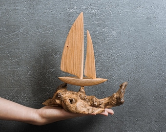 Kit Maquette Voilier En Bois Nurnesy – 38 X 15 X 25 Cm – Pièces En Bronze – Décoration Nautique – DIY