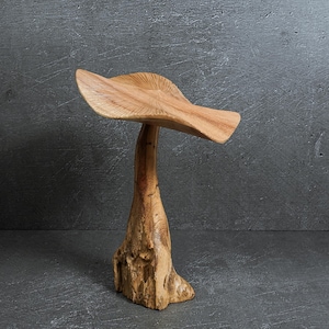 Wooden Large Mushroom Sclupture 10.5”, Rustic Figurine, Wood Carving, Mushroom Art, Handmade Statue, Garden Decor, Room Decor, Gift for Dad