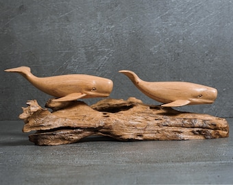 由*佳様 珍品 天然木 木彫 古いマッコウクジラの看板 SEAMANS CLUB 木製のマッコウクジラの像、パーソナライズされた置物、彫刻、動物の