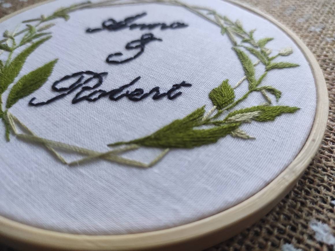 Personnalisé Custom Name Embroidery Hoop - Décoration à La Maison Murale Mur Suspendu Fait Main Cade