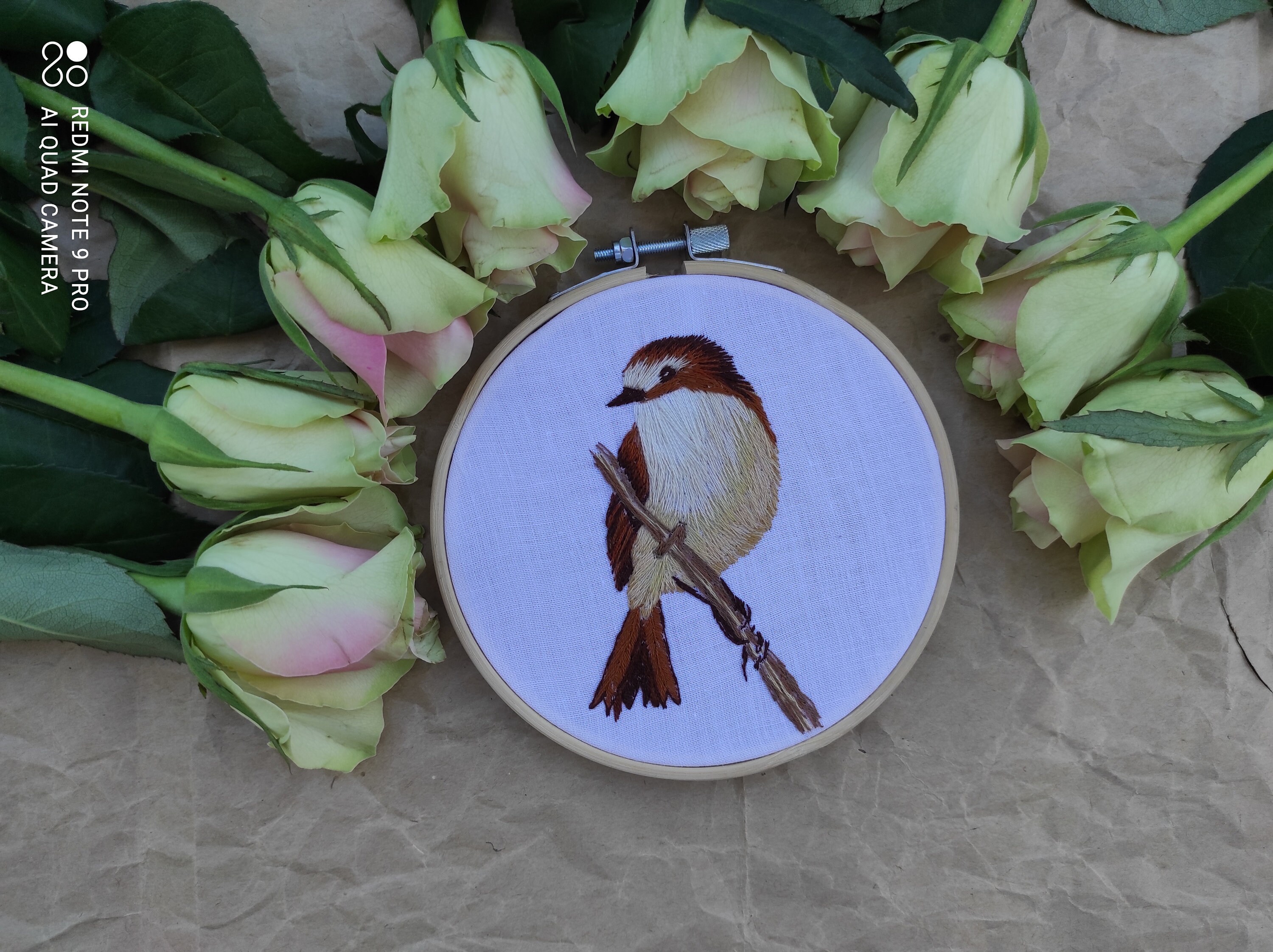 Cerceau Brodé Oiseau - Décoration Intérieure Murale Tentures Murales Fait à La Main Cadeau Cerceau d