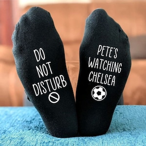 Personalised Do Not Disturb Chelsea Name Socks -  Printed and Personalised Men's Gift - Birthday Gift - Christmas Gift - Father's Day Gift