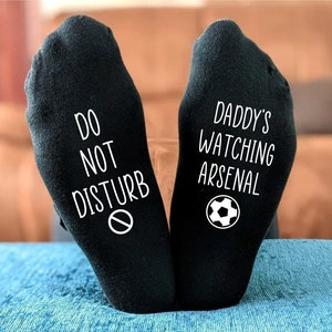 Daddy's Do Not Disturb Arsenal Socks -  Printed and Personalised Men's Gift - Birthday Gift - Christmas Gift - Father's Day Gift