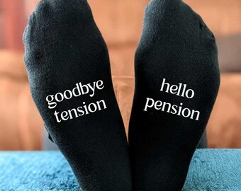 Funny Retirement Socks - Goodbye tension, Hello pension - Perfect Gift for OAPs
