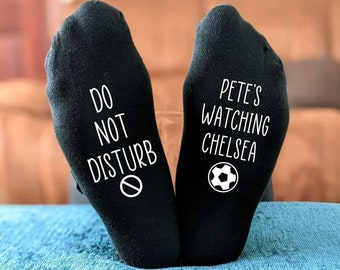 Personalised Do Not Disturb Chelsea Name Socks -  Printed and Personalised Men&#39;s Gift - Birthday Gift - Christmas Gift - Father&#39;s Day Gift