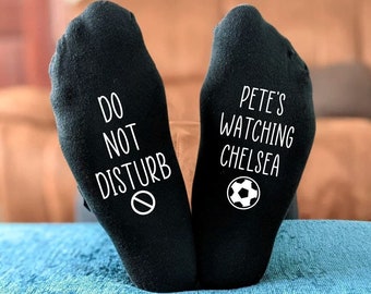 Personalised Do Not Disturb Chelsea Name Socks -  Printed and Personalised Men's Gift - Birthday Gift - Christmas Gift - Father's Day Gift