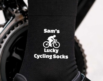 Personalised Lucky Cycling Socks:  Gift for Bike Riders