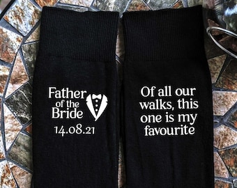 Father of the Bride ~ Personalised Wedding Socks ~ Groom, Father of the Groom, Best Man ~ All roles available ~ All text can be personalised