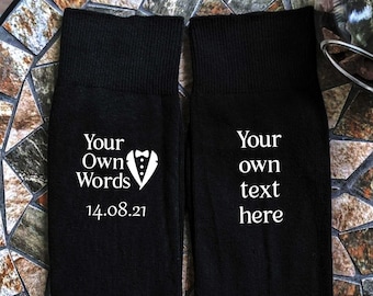 Personalised Wedding Socks ~ Groom, Father of the Bride, Brother, Usher ~ All roles available ~ All text can be personalised