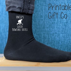 Meias de boliche da sorte do tio – Presente masculino impresso e personalizado – Ótimo presente de aniversário – Presente de Natal – Presente de dia dos pais para tios