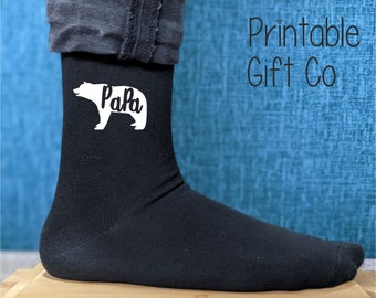 Personalisierte Papa Bär Socken - gedruckt und personalisierte Männer Geschenk - große Geburtstagsgeschenk - Weihnachtsgeschenk - Vatertagsgeschenk für Männer