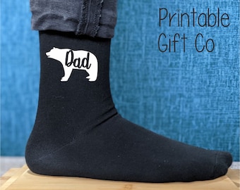 Chaussettes personnalisées d’ours de papa - cadeau imprimé et personnalisé d’homme - grand cadeau d’anniversaire - cadeau de Noël - cadeau de fête des pères pour des hommes