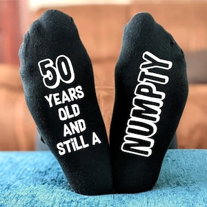 Funny Rude 50th Birthday Socks - 18th 21st 30th 40th 50th 60th (and still a numpty) - Men&#39;s and Ladies Novelty Birthday Gift