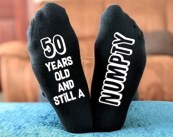 Funny Rude 50th Birthday Socks - 18th 21st 30th 40th 50th 60th (and still a numpty) - Men's and Ladies Novelty Birthday Gift