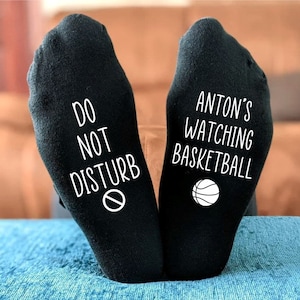 Do Not Disturb Name watching Basketball Socks -  Printed and Personalised Men's Gift - Birthday Gift - Christmas Gift - Father's Day Gift