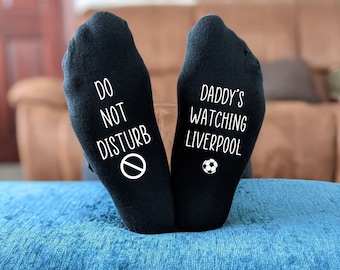 Daddy&#39;s Do Not Disturb Liverpool Socks -  Printed and Personalised Men&#39;s Gift - Birthday Gift - Christmas Gift - Father&#39;s Day Gift