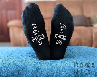 Personalised Gaming Socks - Do Not Disturb I'm playing CoD -  Printed and Personalised Gift - Birthday Gift - Christmas Gift