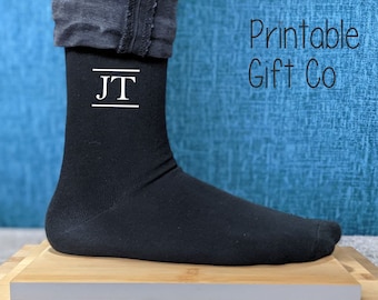 Personalized Initial Socks: Monogrammed Cotton Blend, Pack of 4