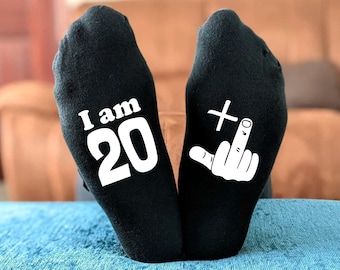Funny 21st Birthday Socks: Rude Middle Finger Novelty Gift