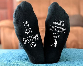 Do Not Disturb Name watching Golf Socks -  Printed and Personalised Men's Gift - Birthday Gift - Christmas Gift - Father's Day Gift