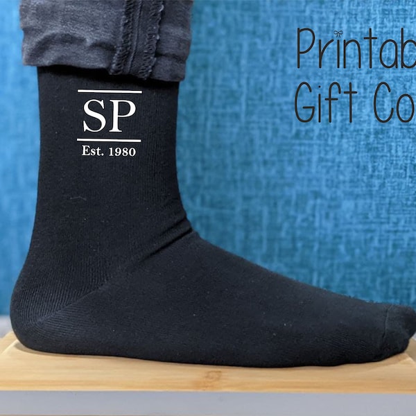 Personalised Monogram Socks - Optional Birth Date - Bulk Discounts