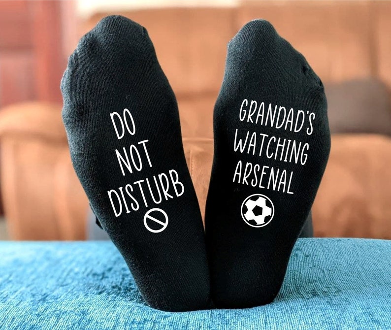 Personalised Do Not Disturb Arsenal Socks Printed and Personalised Men's Gift Birthday Gift Christmas Gift Father's Day Gift image 2