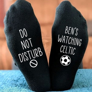 Personalised Do Not Disturb Celtic Football Name Socks -  Printed and Personalised Men&#39;s Gift - Birthday - Christmas - Father&#39;s Day
