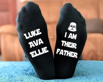 Funny Dad Socks – “I Am Their Father” Socks, Personalised Kids Names Gift for Dad, Novelty Father’s Day, Birthday or Christmas Present