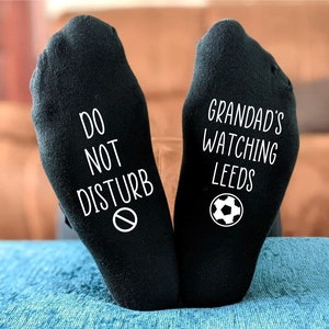 Grandad's Do Not Disturb Leeds Socks -  Printed and Personalised Men's Gift - Birthday Gift - Christmas Gift - Father's Day Gift