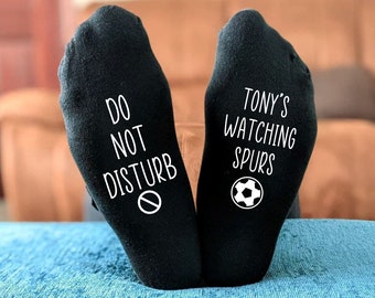 Personalised Do Not Disturb Spurs Tottenham Name Socks -  Printed and Personalised Men's Gift - Birthday - Christmas - Father's Day