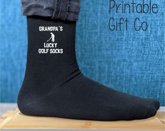 Grandpa's Lucky Golfing Socks -  Printed and Personalised Men's Gift - Great Birthday Gift - Christmas Gift - Father's Day Gift for Grandads