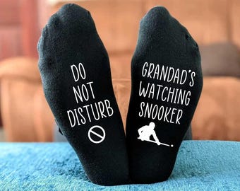 Grandad Snooker Fan Socks: Do Not Disturb,  Printed Men's Snooker Gift - Birthday Gift - Christmas Gift - Father's Day Gift